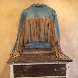 Fringed denim jacket 💕